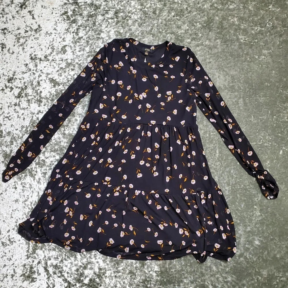 AFRM Long Sleeve Mesh‎ Babydoll Floral Dress